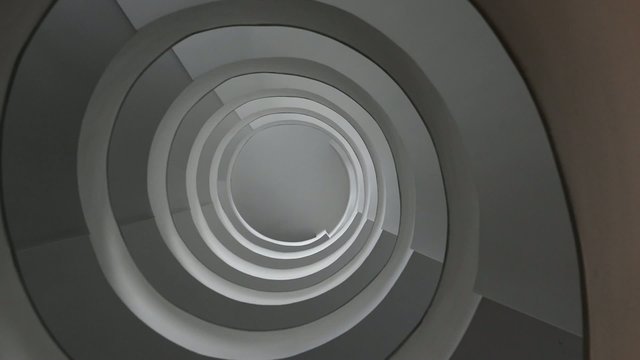 Spiraling stairs in modern building