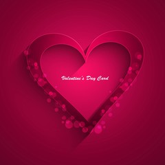 Heart colorful shape shiny Valentine day background Vector