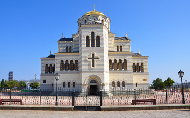 Fototapeta na wymiar Vladimir Cathedral in Chersones, Sevastopol city
