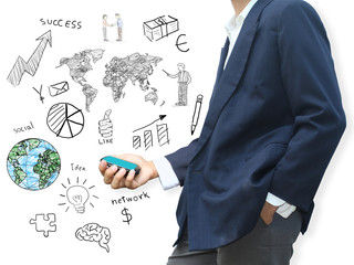 Man holding technology phone