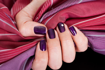 Beautiful purple female nails