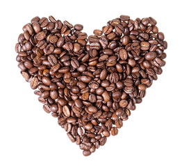 heart fron coffee beans