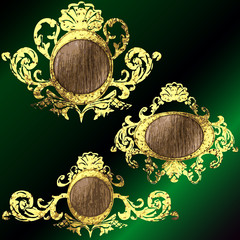 vector golden frames set