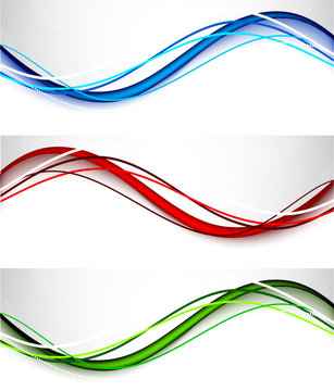 Set of wavy banners