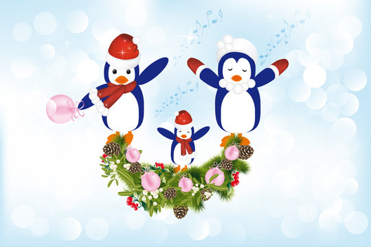 Christmas carols presented by penguins