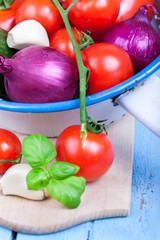 Zutaten für frischen Salat