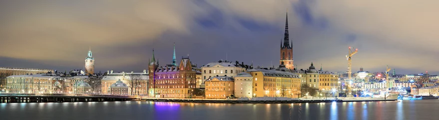 Papier Peint photo Stockholm Panorama Cityscape de Gamla Stan Stockholm Suède