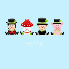 Ladybeetle, Fly Agaric, Chimney Sweep, Pig 