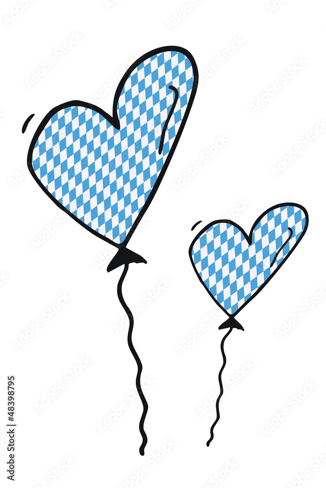 Poster luftballon im oktoberfestmuster, bayrisches muster