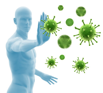 Abwehrkräfte und Immunität - Illustration Bakterien