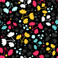 Seamless pattern with pretty flowers