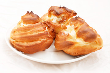 eclairs filled with fresh cream