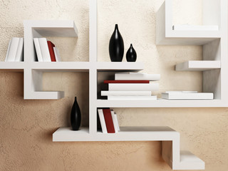 creative shelves on the wall,