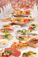 food at a wedding party