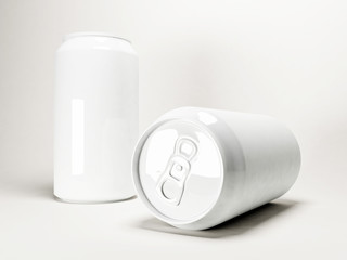two white cans on a white