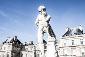 Fototapeta premium The Luxembourg Palace in beautiful garden, Paris, France