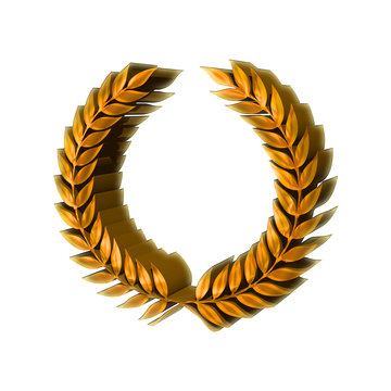 3D Gold Laurel Wreath