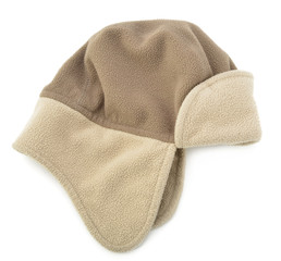 Brown beanie hat isolated on white background