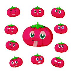 tomato cartoon with many expressions