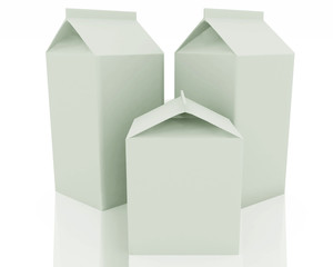 Clear milk package models on white