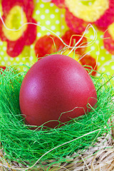 Art Easter greeting card with Easter egg