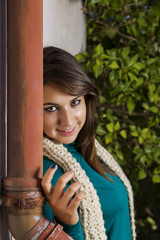 beautiful girl in a autumn seasonal setting