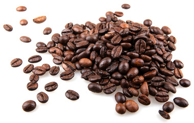 coffee beans isolated on white