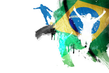Drapeau Brésil Football