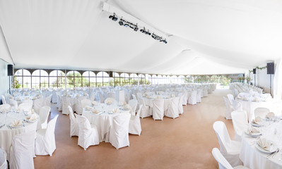 Wedding reception area tent