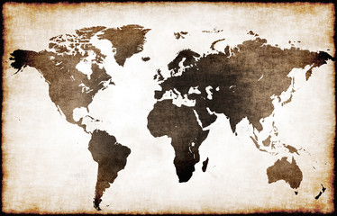Naklejka premium Mapa starego świata