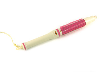 Fototapeta premium Retro electrical tongs for curly hair isolated on white