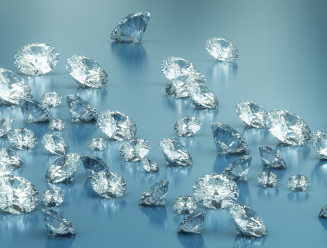 Diamonds on blue background