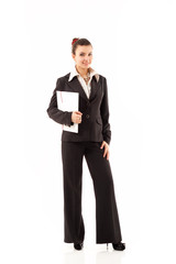 business woman cheerful working