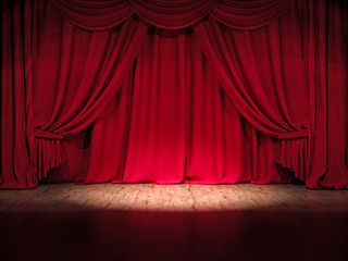 Show Bühne Rote Vorhänge Spot