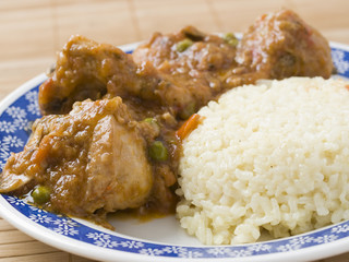 Rice and chicken with sauce
