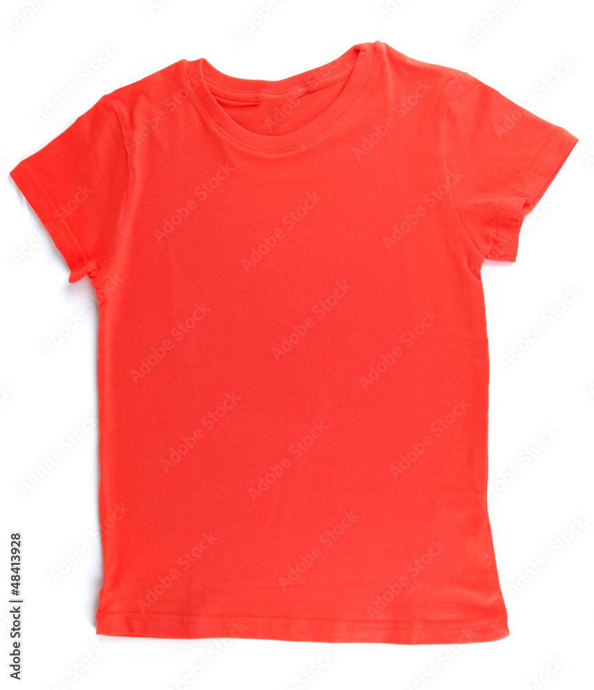 Wall mural Red t-shirt isolated on white