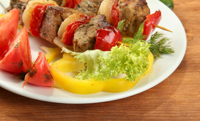 tasty grilled meat and vegetables
