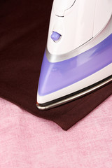 Ironing  color textile, close up