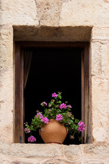 Fototapeta na wymiar Flowery window