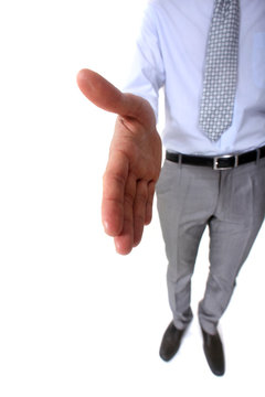 Businessman offering to shake-hand