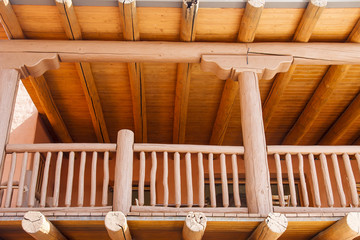 Wood Porch on Adobe Building