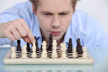 Man playing chess