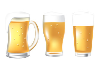 Three glasses of beer