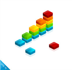 Obraz premium 3d vector graph icon