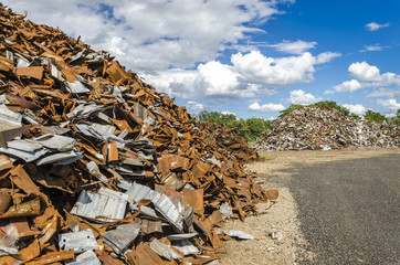 Scrapheap metal piles