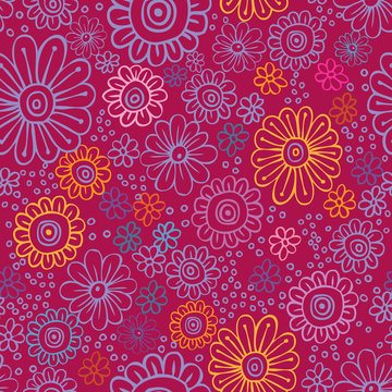 colorful flowers seamless texture