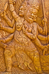 Pattern on temple wall Thailand