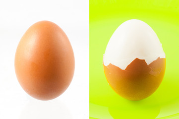 Two boiled eggs