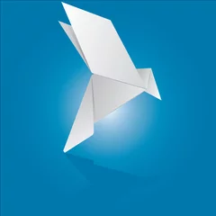 Papier Peint photo autocollant Animaux géométriques Illustration vectorielle d& 39 une colombe en origami