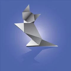 Abwaschbare Fototapete Geometrische Tiere Vektor-Illustration einer Origami-Katze